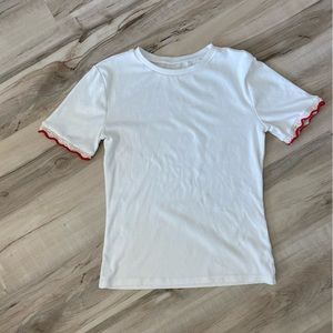 LIKE NEW - Zara crochet trimmed T-shirt